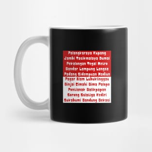 Indonesian Flag with Cities II Mug